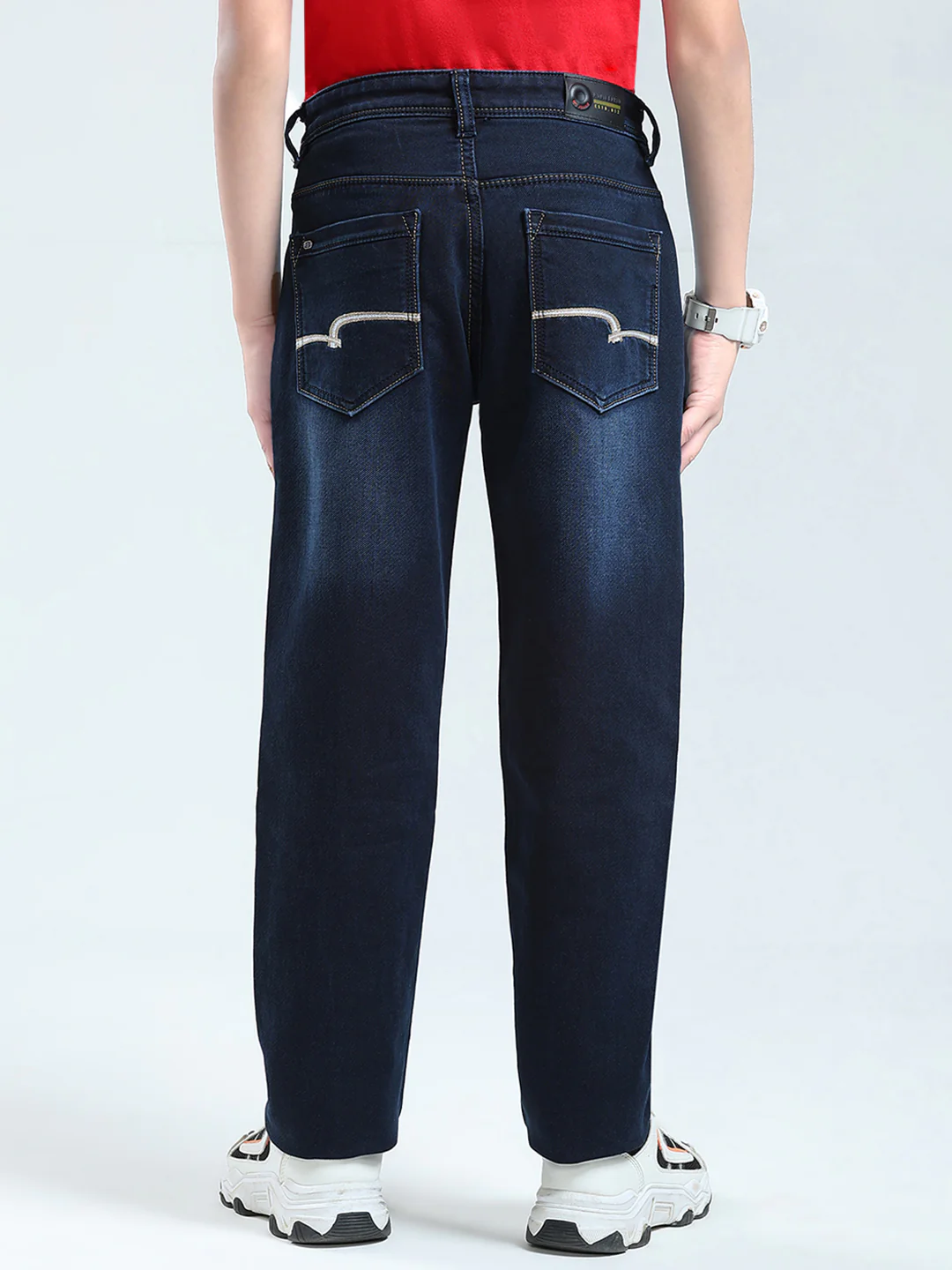 Boys Blue Solid Straight Fit Denim - Image 5