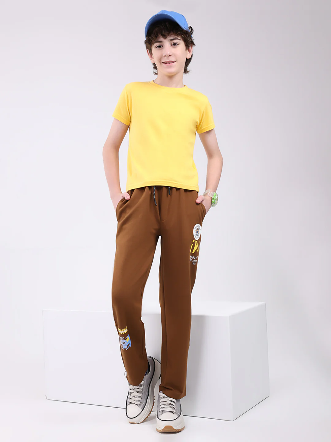 Boys Brown Printed Regular Fit Lower - Image 2