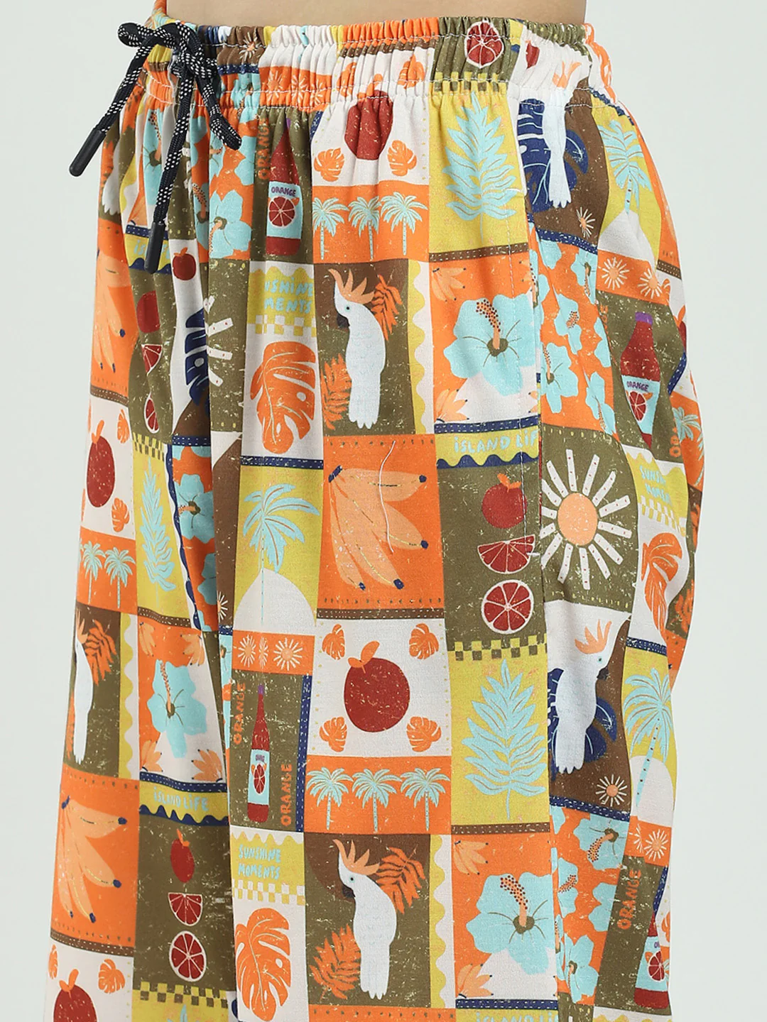 Boys Brown Printed Round Neck Half Sleeve Bermuda Set - Image 9
