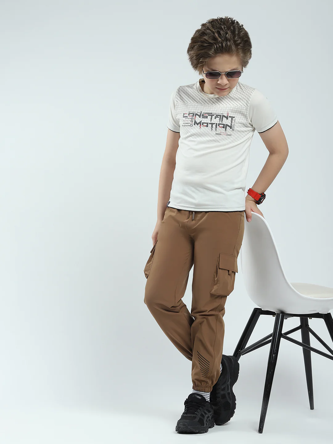 Boys Brown Solid Regular Fit Lower - Image 2