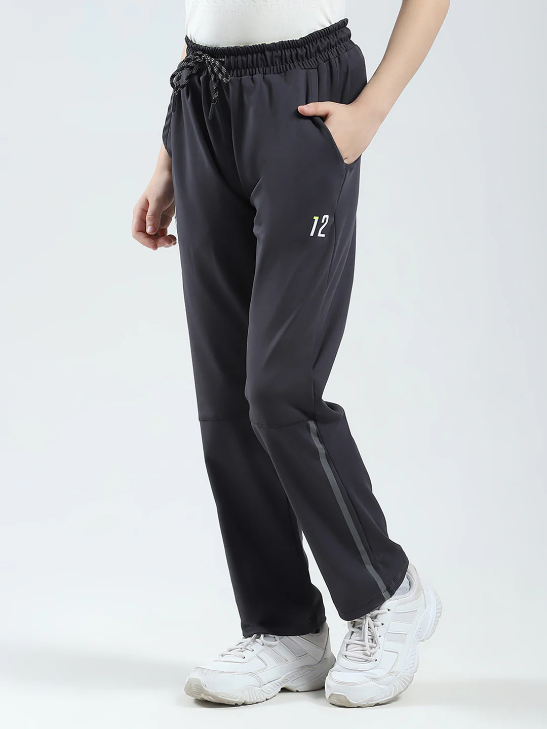 Boys Charcoal Printed Regular Fit Lower - Image 3