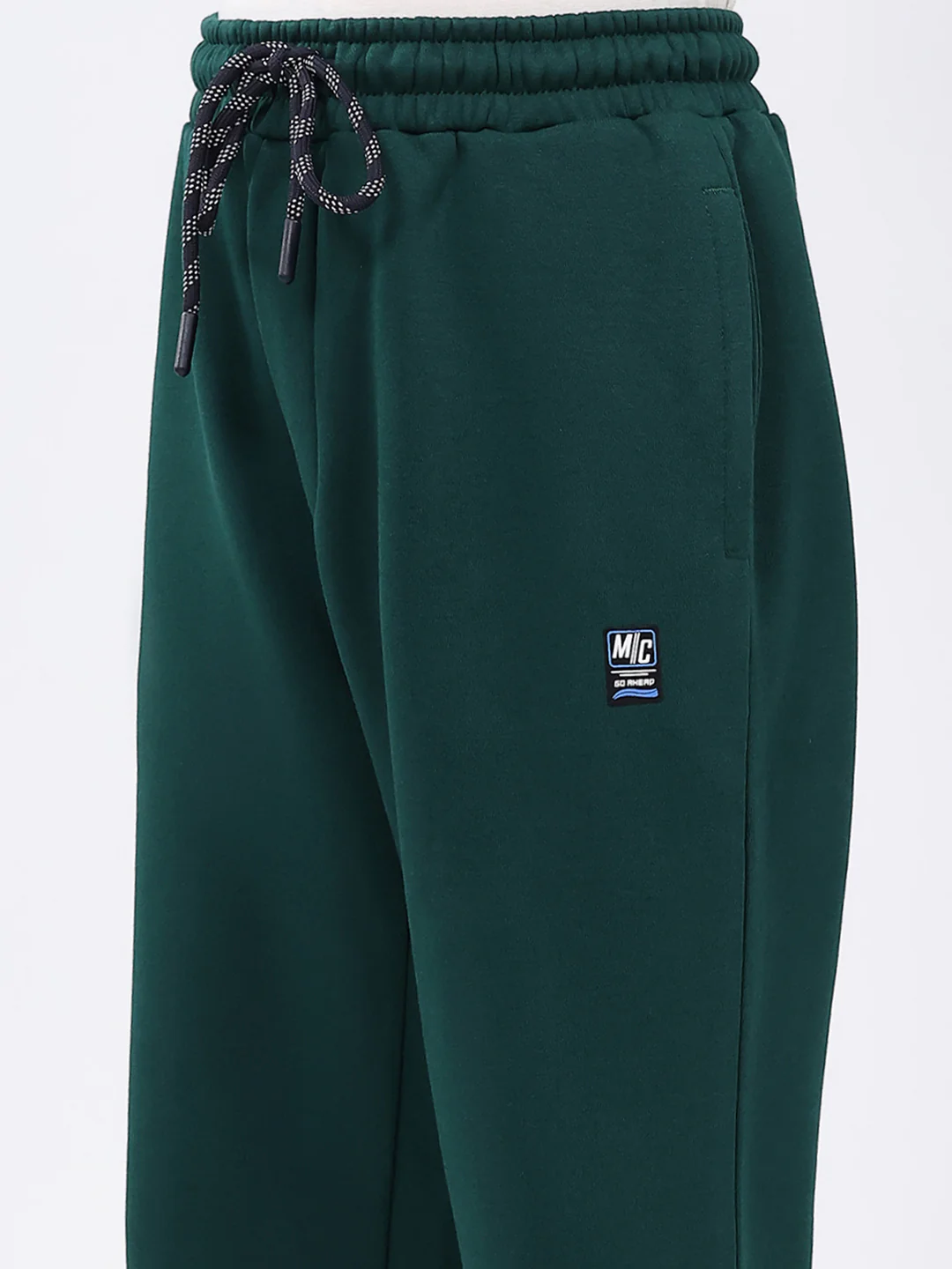 Boys Dark Green Solid Regular Fit Lower - Image 6