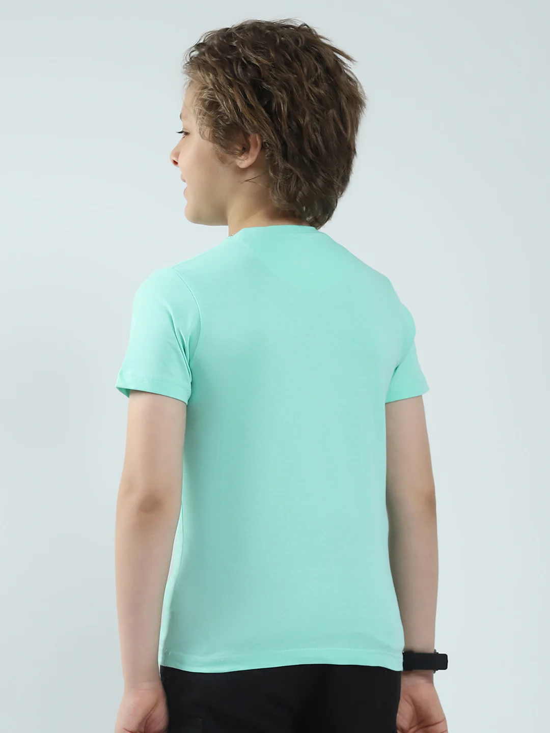 Boys Green & Peach Printed Round Neck Half Sleeve T-Shirt (Pack of 2) - Image 10