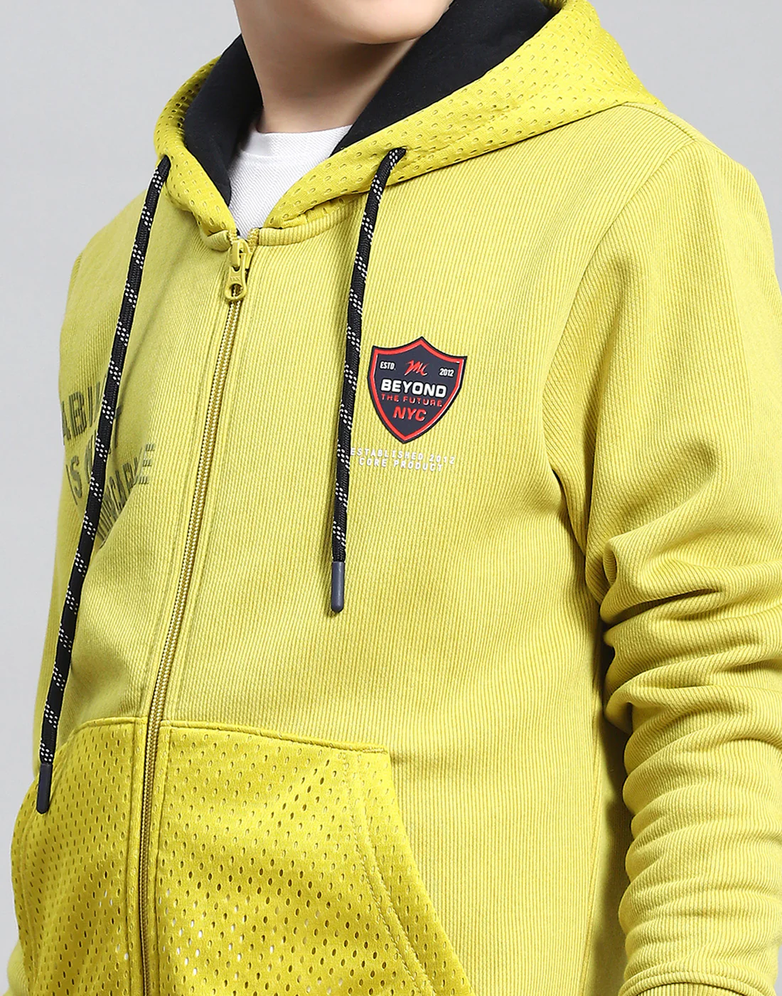 Boys Green Printed Hooded Full Sleeve Sweatshirt - Image 6