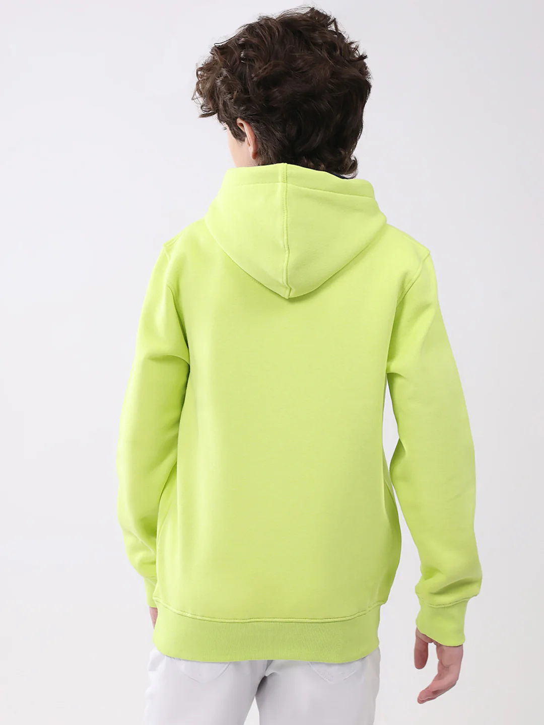 Boys Green Printed Hooded Full Sleeve Sweatshirt - Image 5