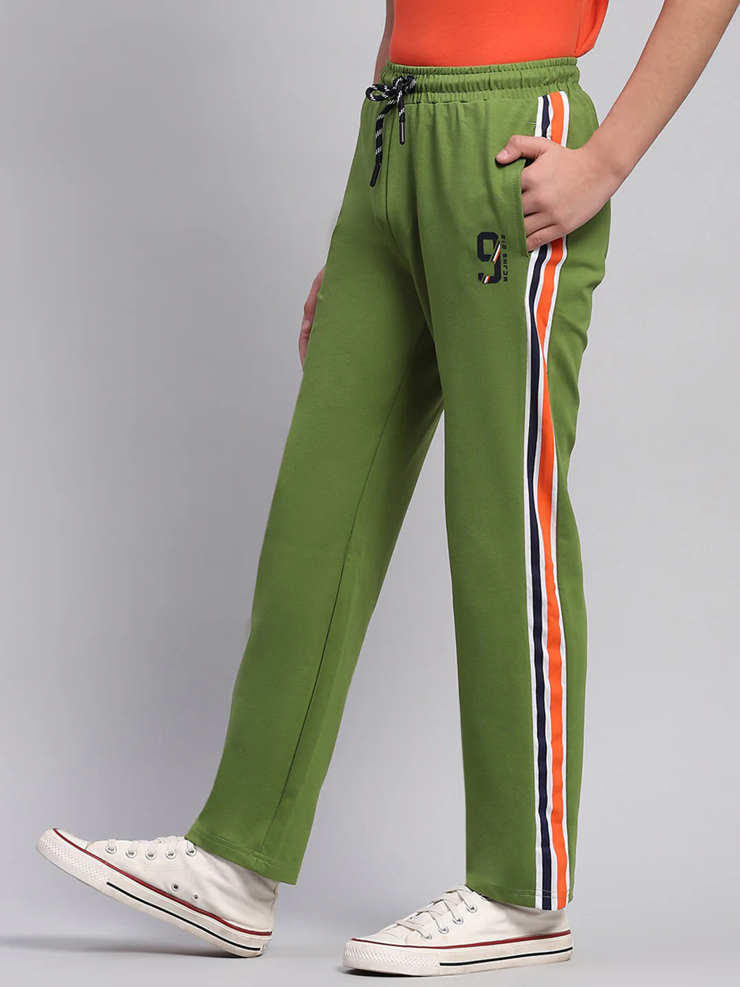 Boys Green Printed Regular Fit Lower - Image 3