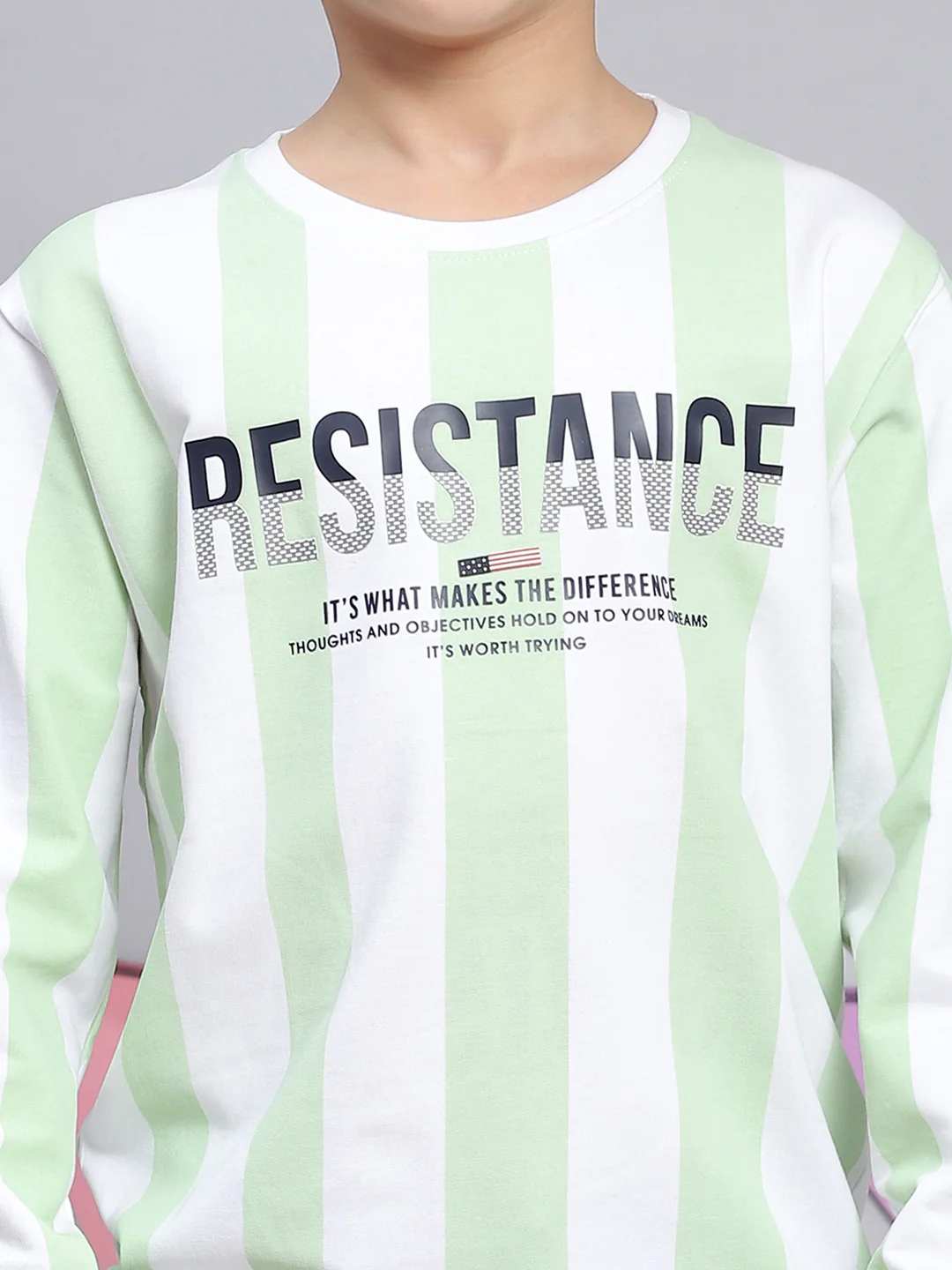 Boys Green Printed Round Neck Full Sleeve Sweatshirt - Image 6