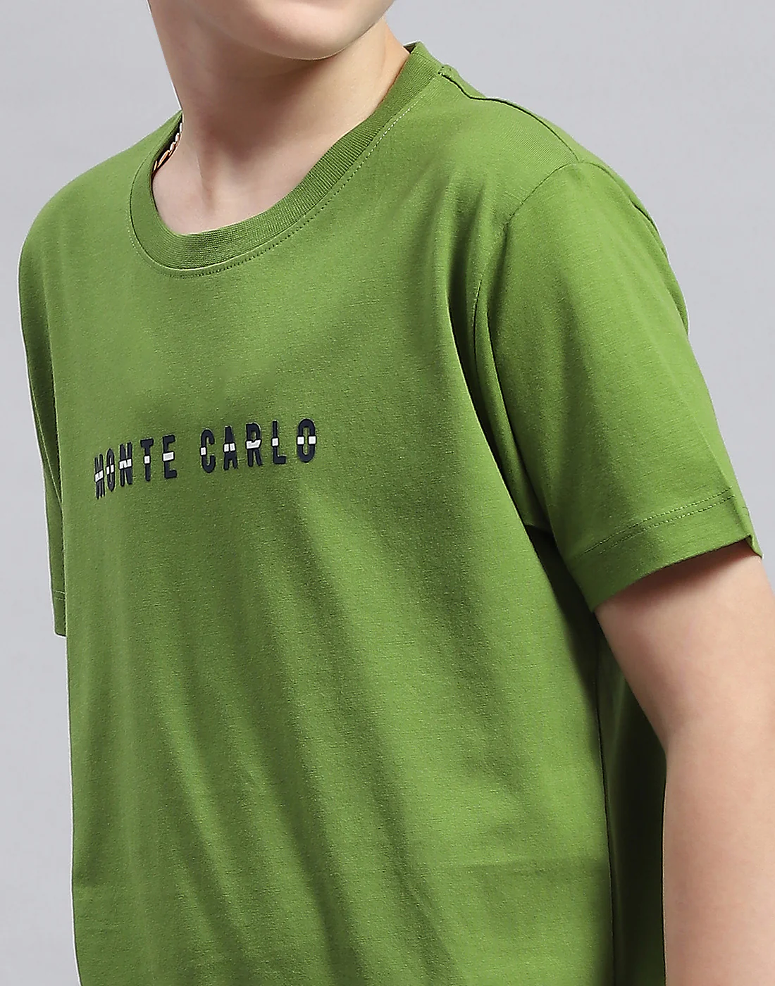 Boys Green Printed Round Neck Half Sleeve T-Shirt - Image 6