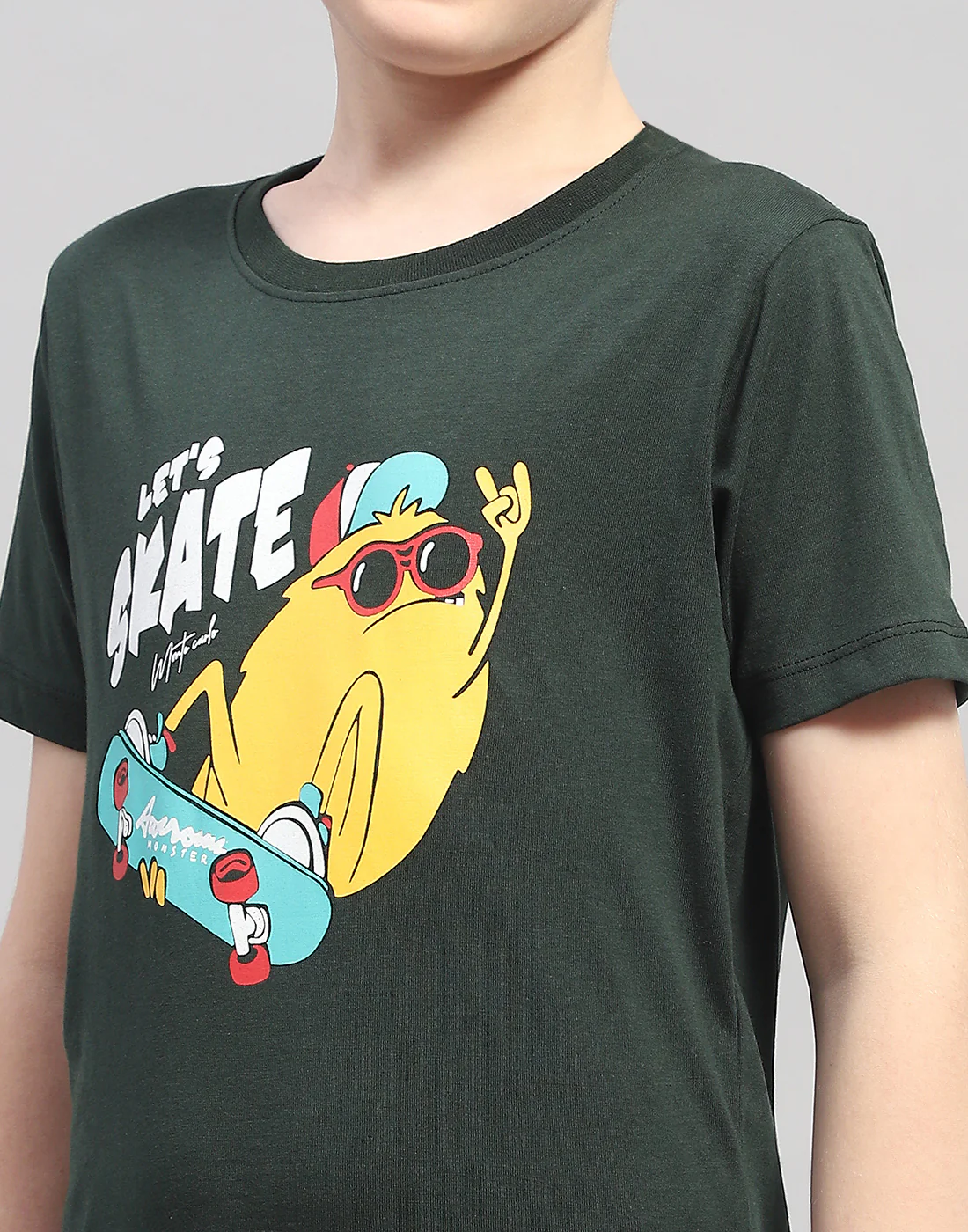 Boys Green & Turquoise Blue Printed Round Neck Half Sleeve T-Shirt (Pack of 2) - Image 11