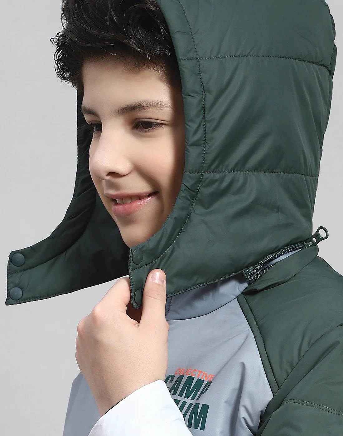 Boys Grey Colourblocked Hooded Full Sleeve Boys Jacket - Image 8