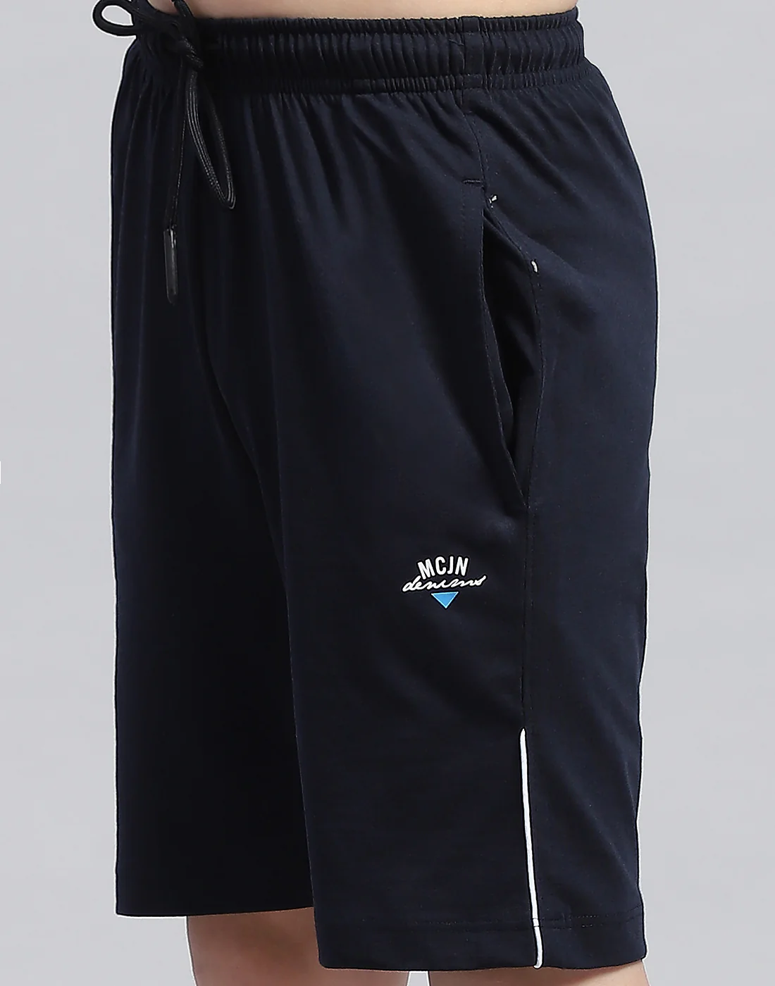 Boys Grey & Navy Blue Printed Round Neck Half Sleeve Bermuda Set - Image 7