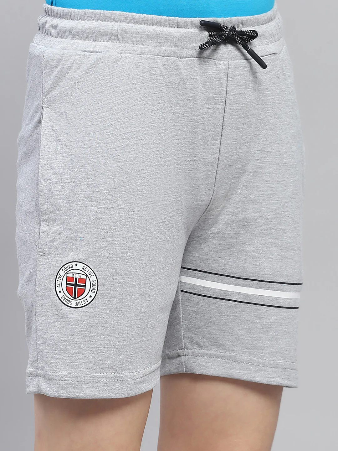 Boys Grey Printed Regular Fit Bermuda - Image 6