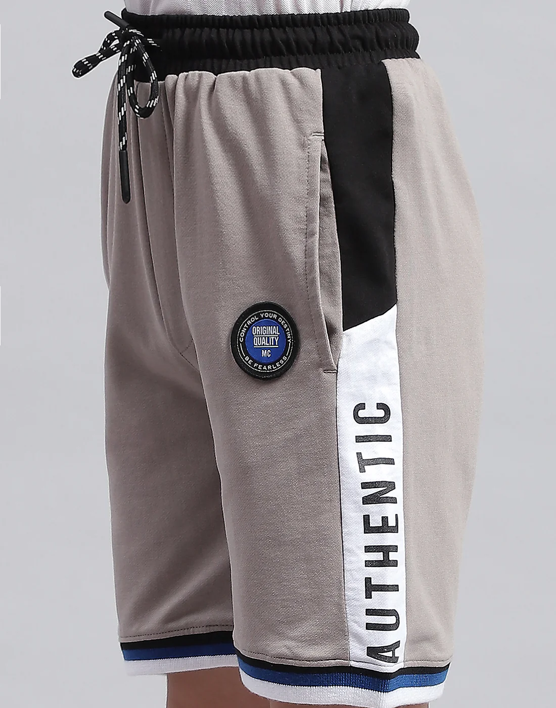 Boys Grey Printed Regular Fit Bermuda - Image 6