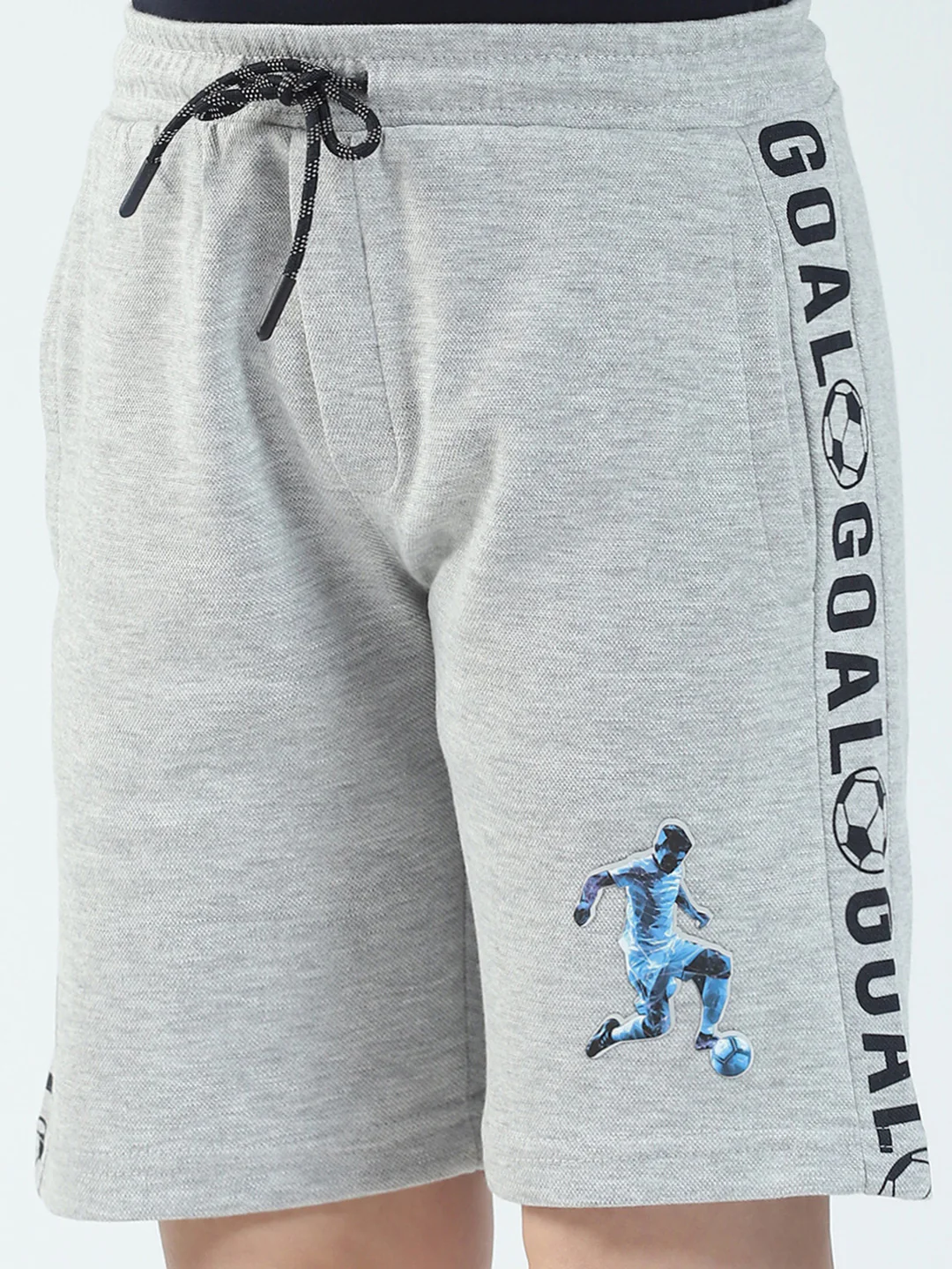 Boys Grey Printed Regular Fit Bermuda - Image 6