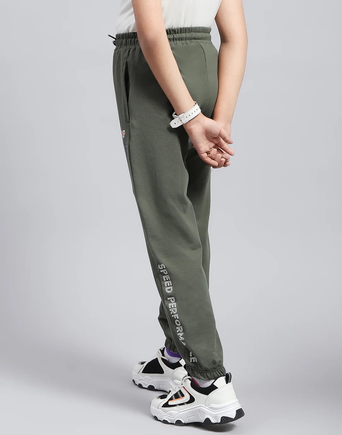 Boys Grey Printed Regular Fit Lower - Image 5