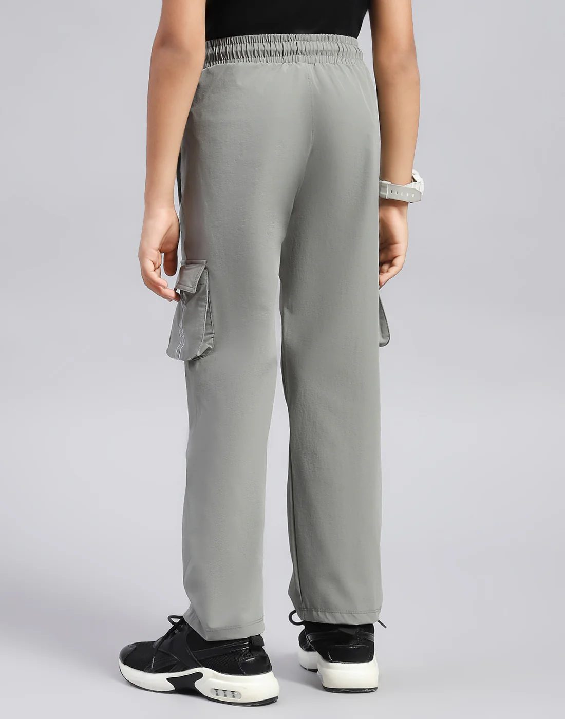 Boys Grey Printed Regular Fit Lower - Image 5