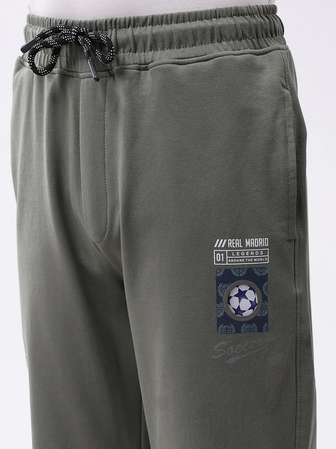 Boys Grey Printed Regular Fit Lower - Image 6