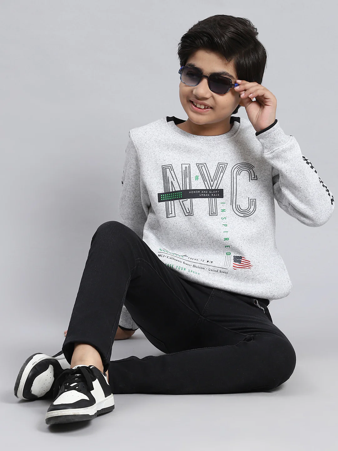 Boys Grey Printed Sweatshirt - Image 5
