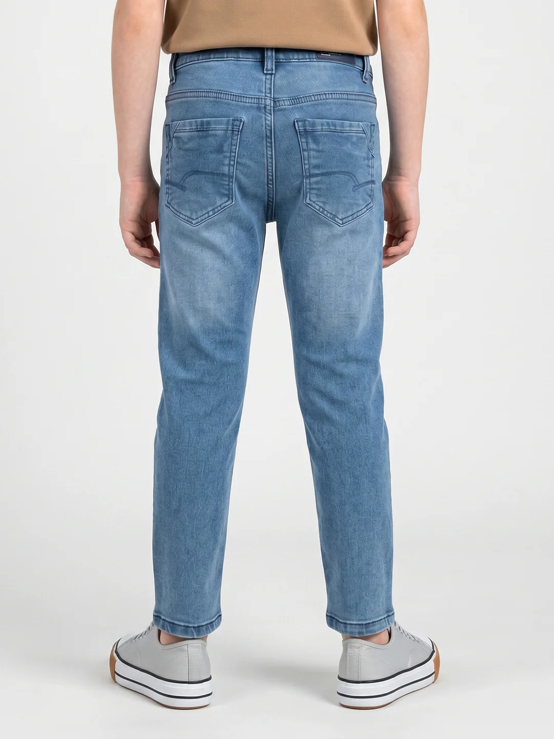 Boys Light Blue Light Wash Slim Fit Denim - Image 4