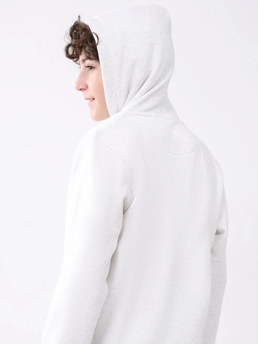 Boys Light Grey Printed Hooded Full Sleeve Sweatshirt - Image 7