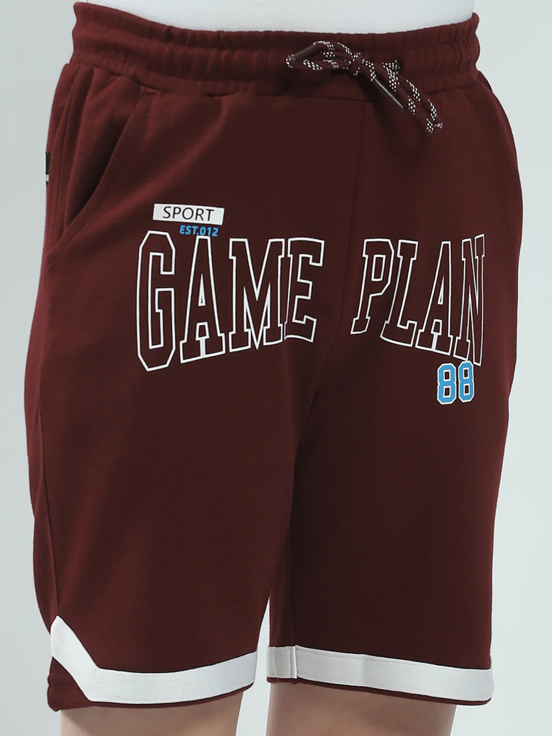 Boys Maroon Printed Regular Fit Bermuda - Image 6