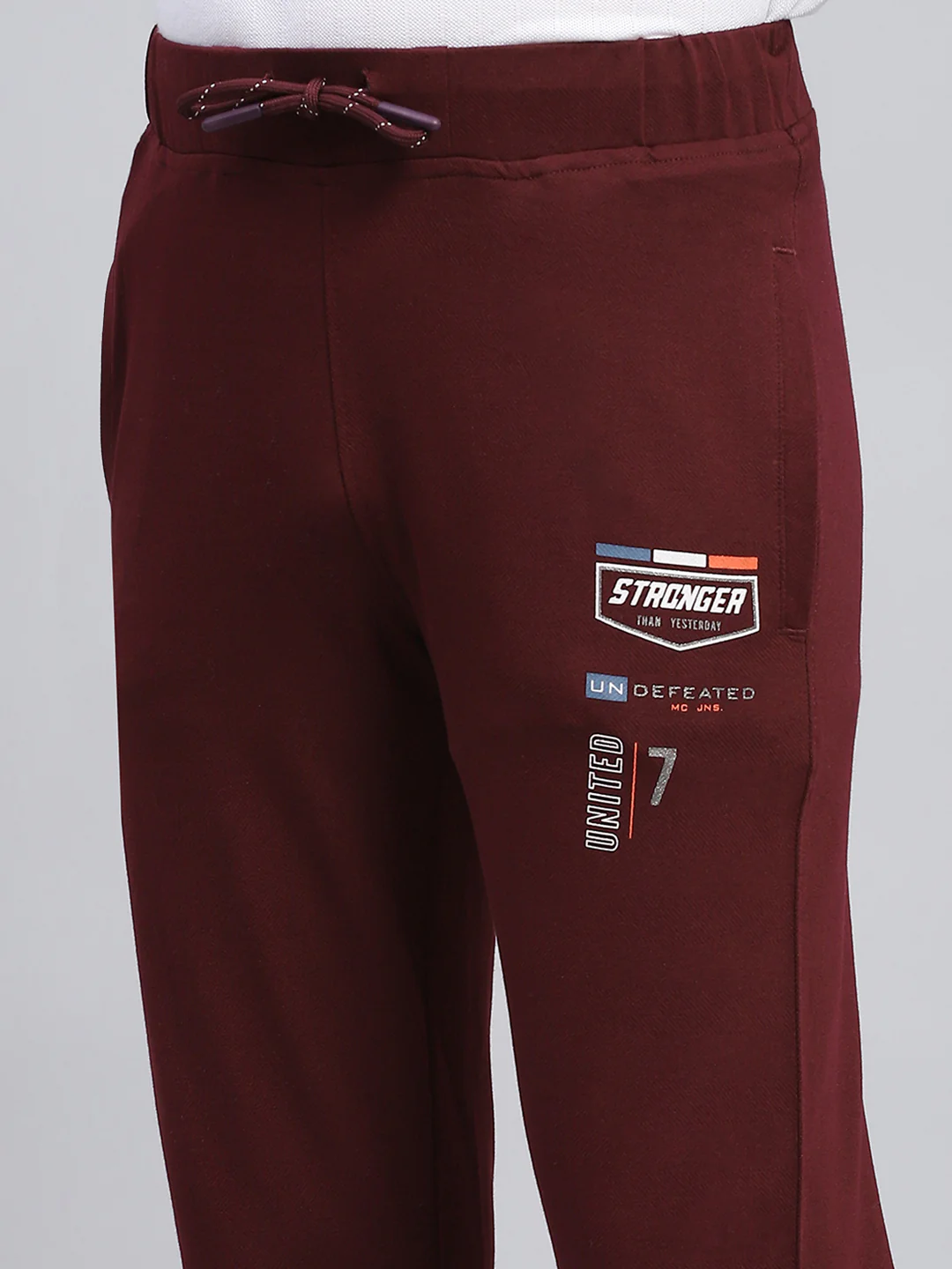 Boys Maroon Printed Regular Fit Lower - Image 6