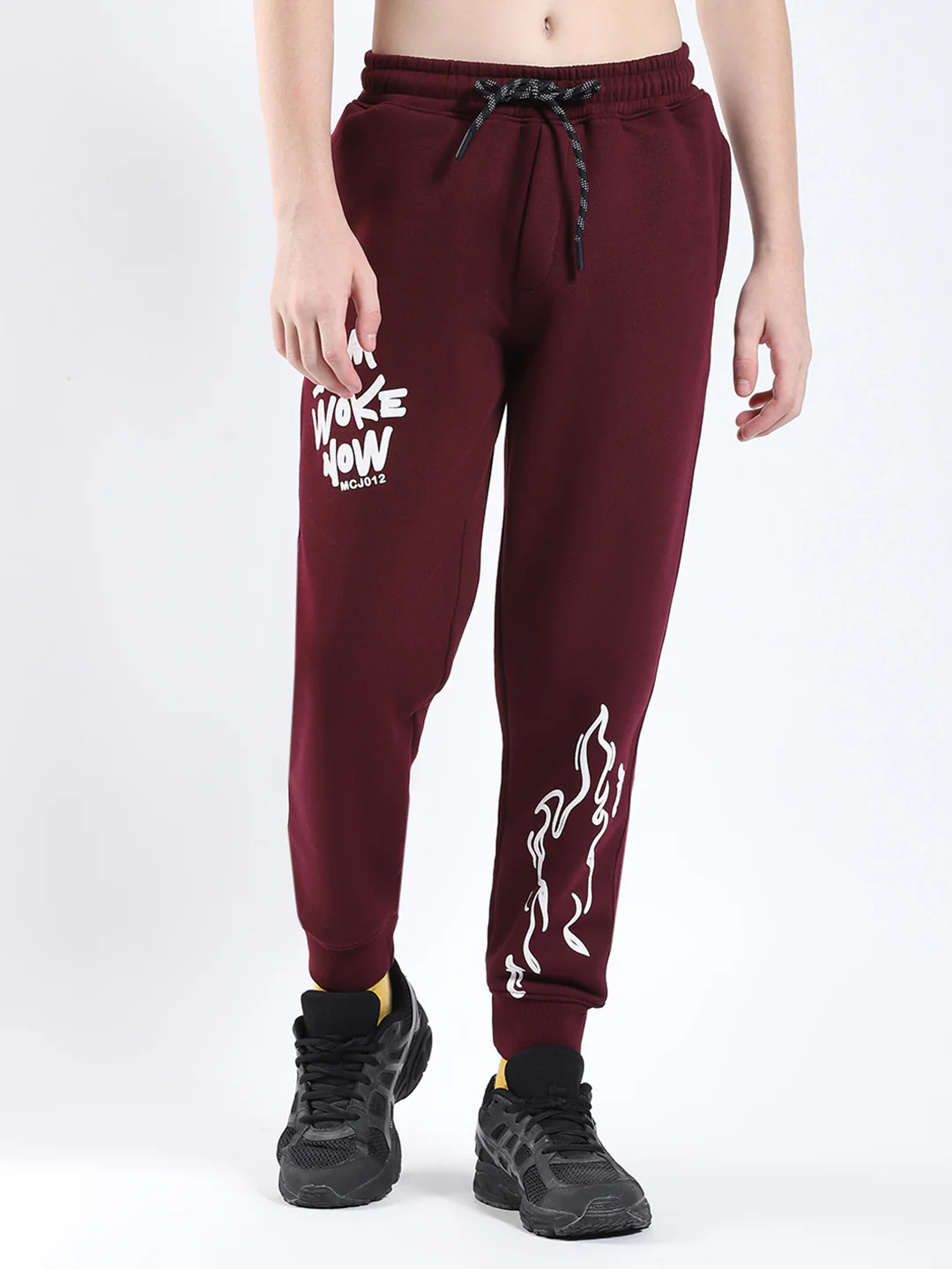 Boys Maroon Printed Round Neck Full Sleeve Winter Tracksuit - Image 7