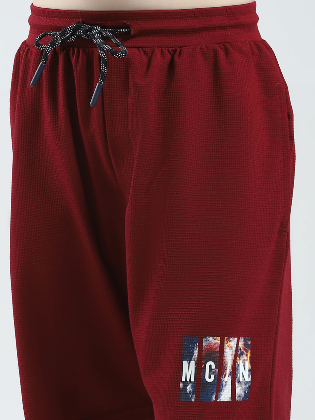 Boys Maroon Printed Round Neck Half Sleeve Bermuda Set - Image 7