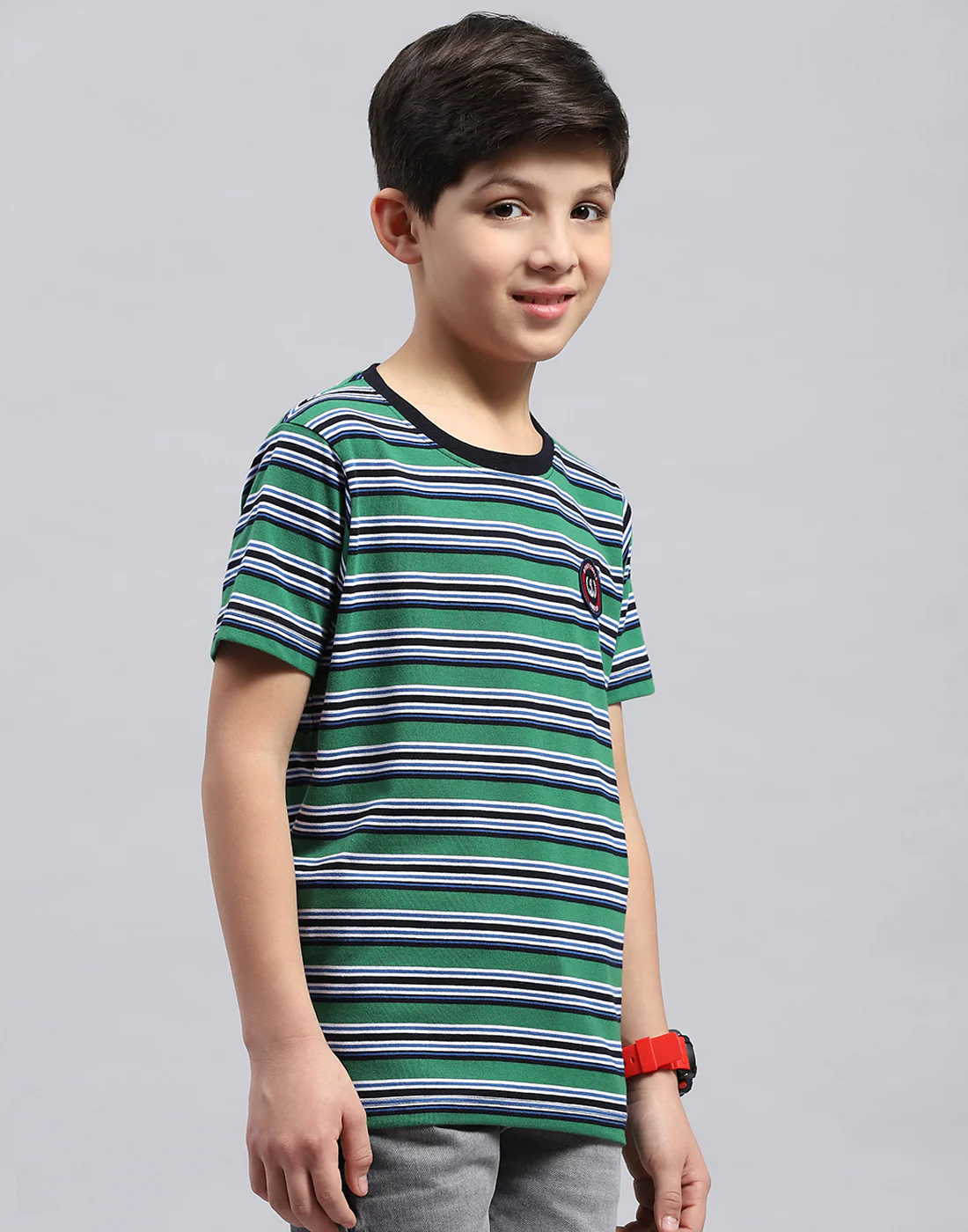 Boys Multi Color Printed Round Neck Half Sleeve T-Shirt - Image 5