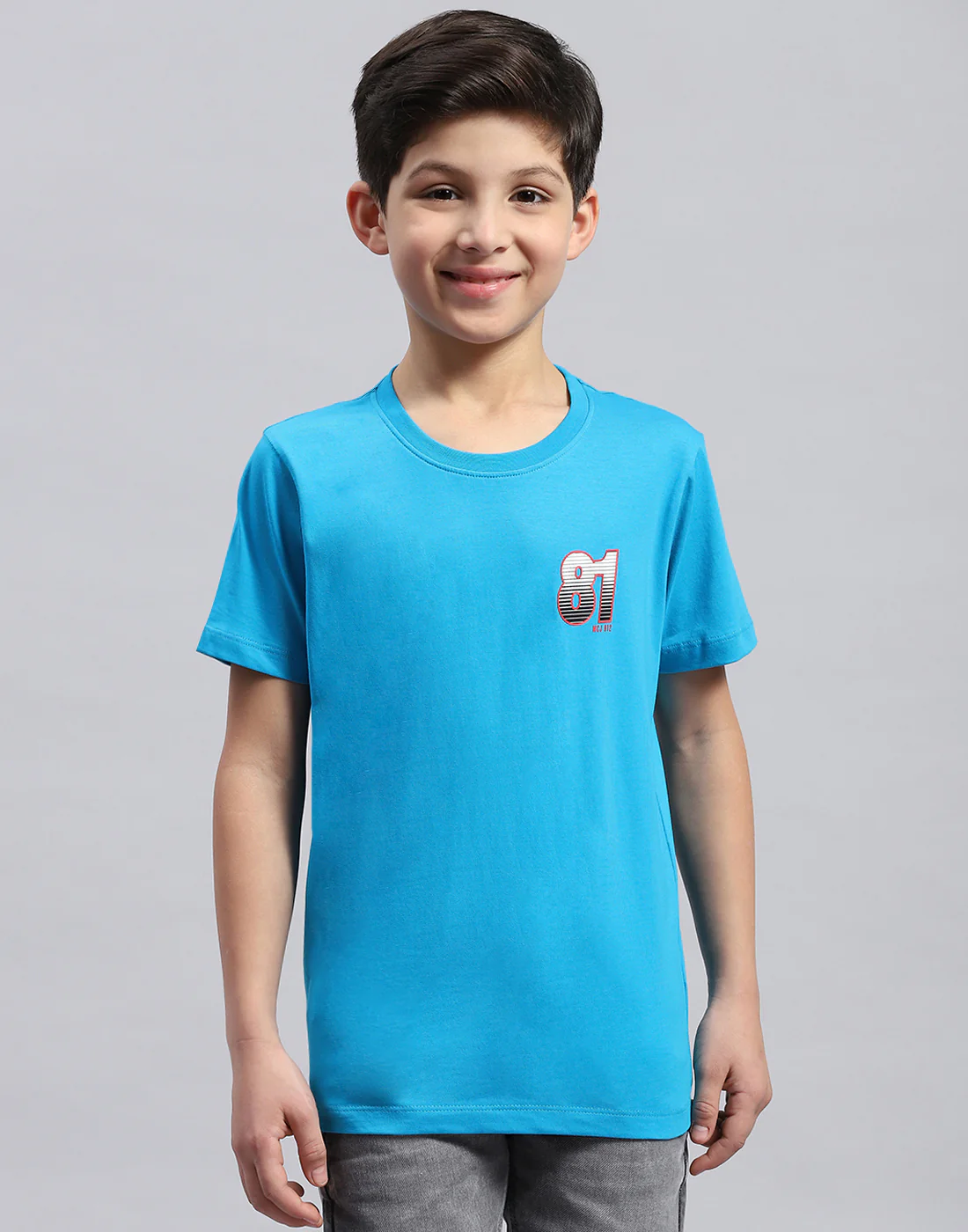 Boys Multi Color Printed Round Neck Half Sleeve T-Shirt - Image 8