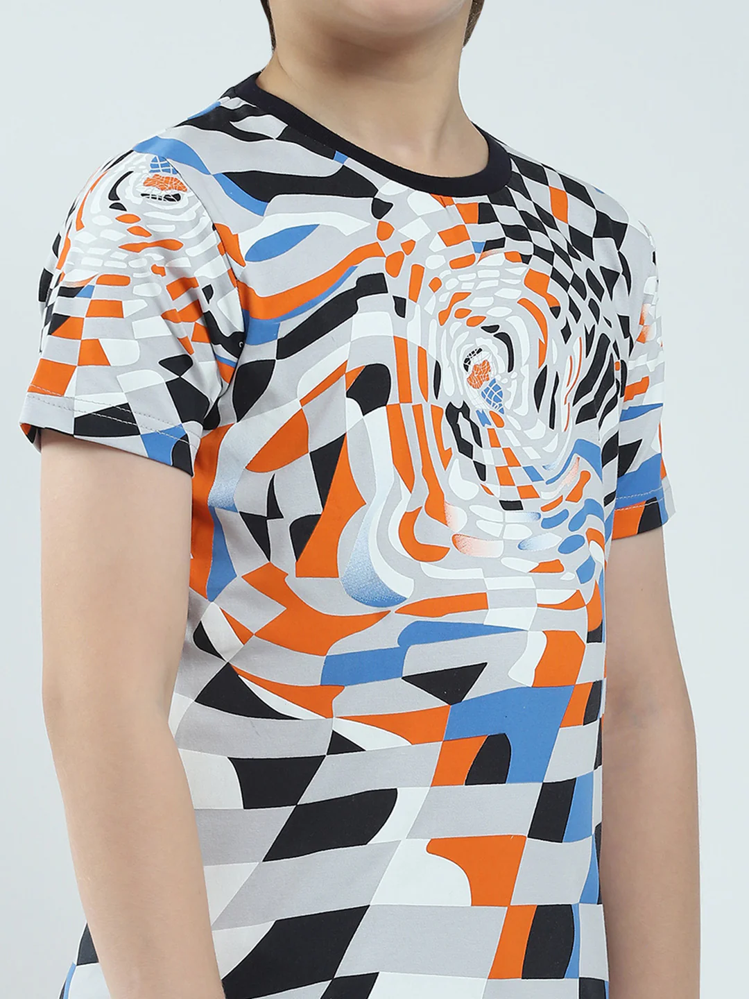 Boys Multicolor Printed Round Neck Half Sleeve T-Shirt - Image 6