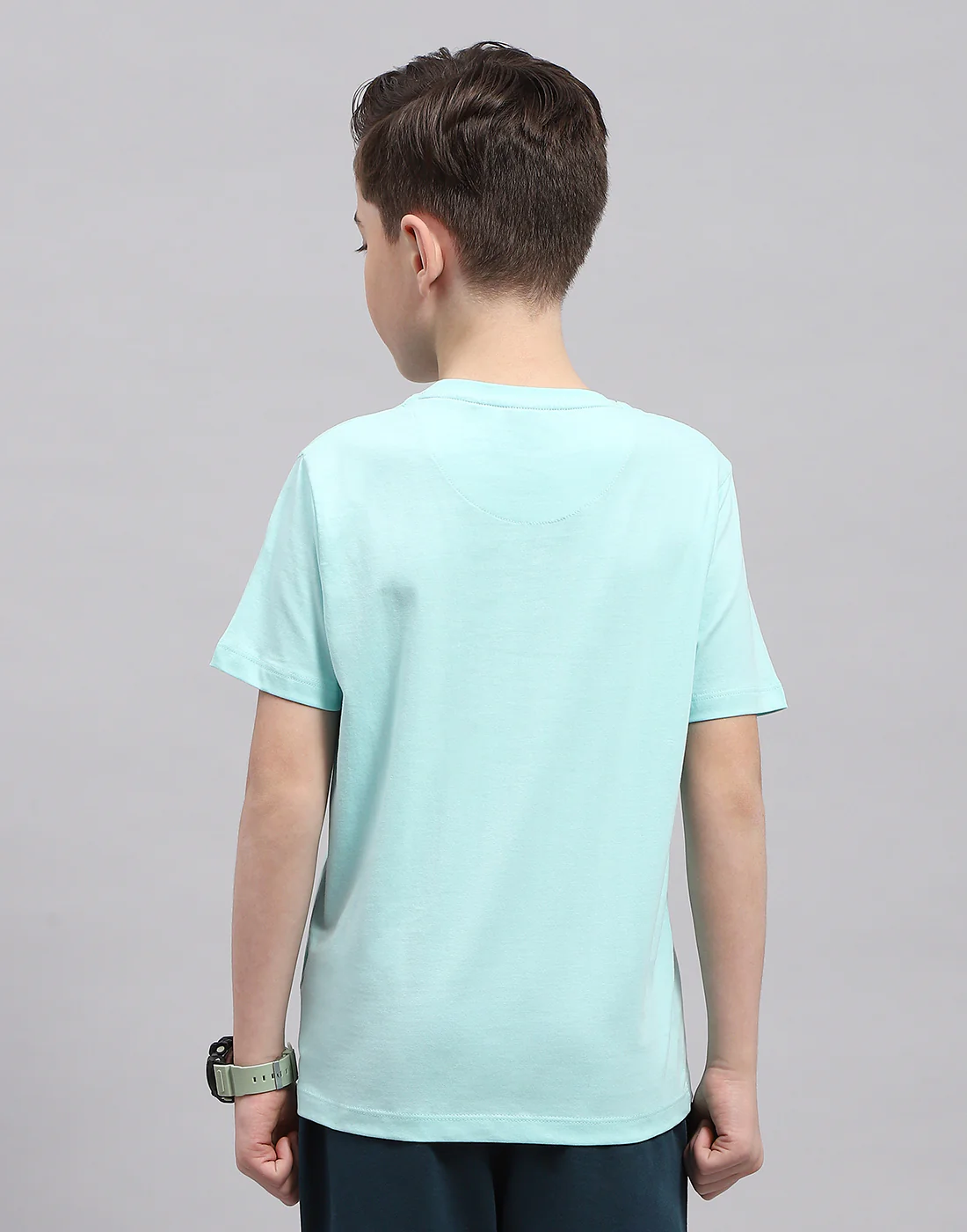 Boys Mustar & Aqua Blue Printed Round Neck Half Sleeve T-Shirt (Pack of 2) - Image 10