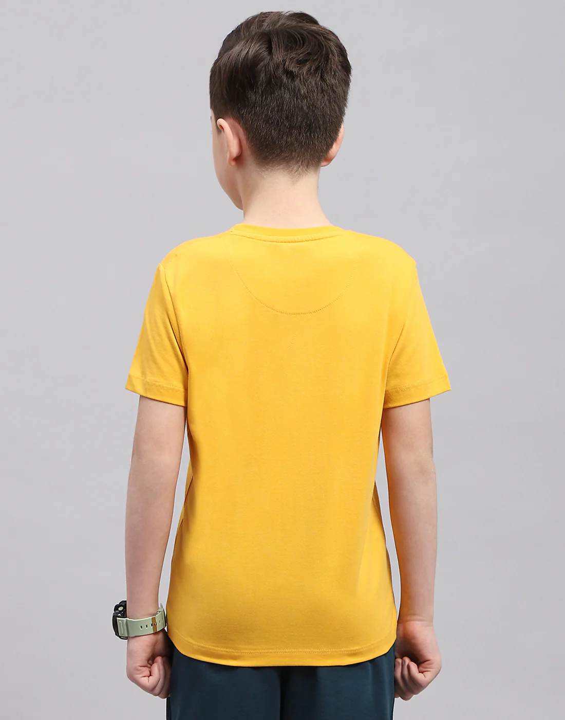 Boys Mustar & Aqua Blue Printed Round Neck Half Sleeve T-Shirt (Pack of 2) - Image 6
