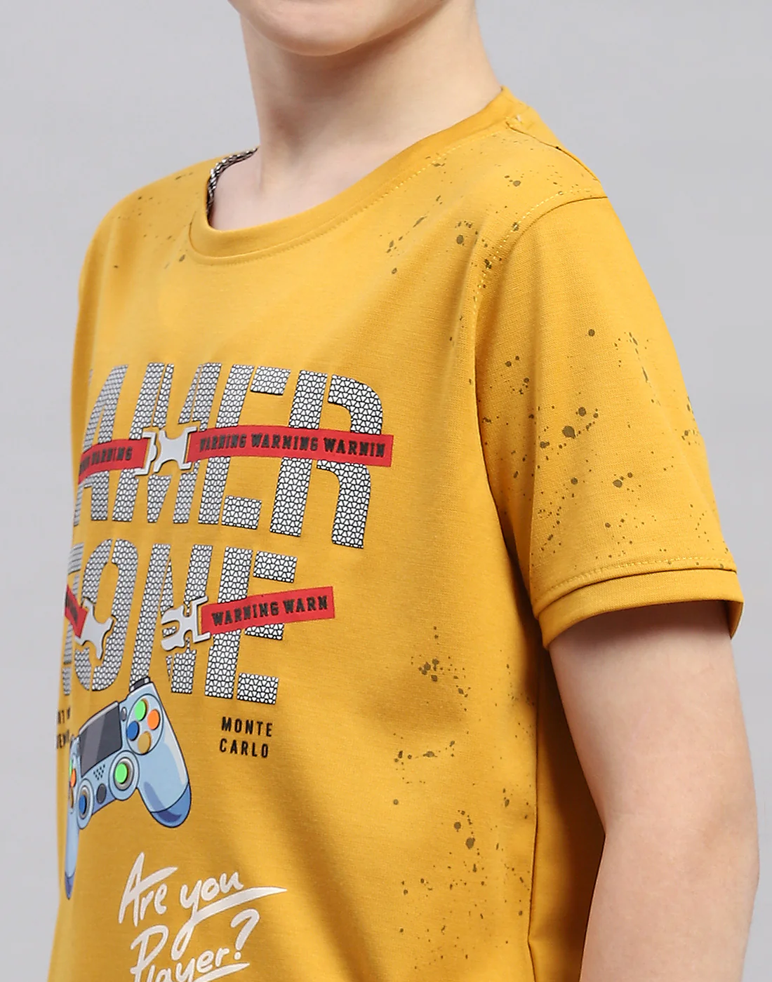 Boys Mustard Printed Round Neck Half Sleeve T-Shirt - Image 6