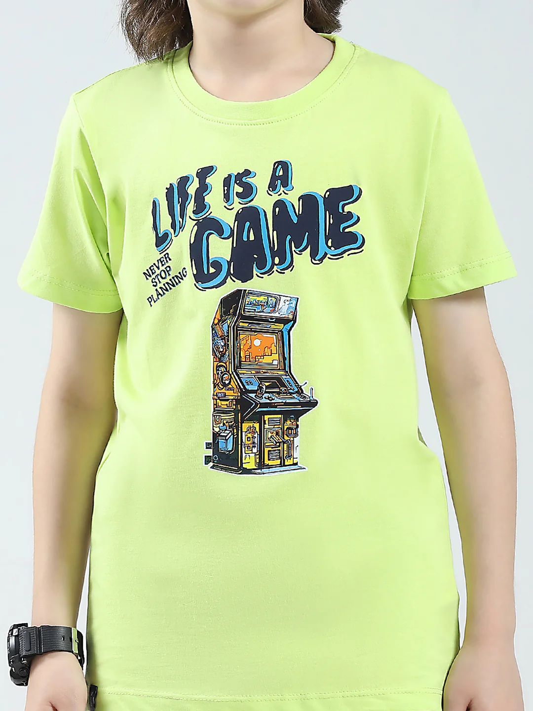 Boys Navy Blue & Green Printed Round Neck Half Sleeve T-Shirt (Pack of 2) - Image 10