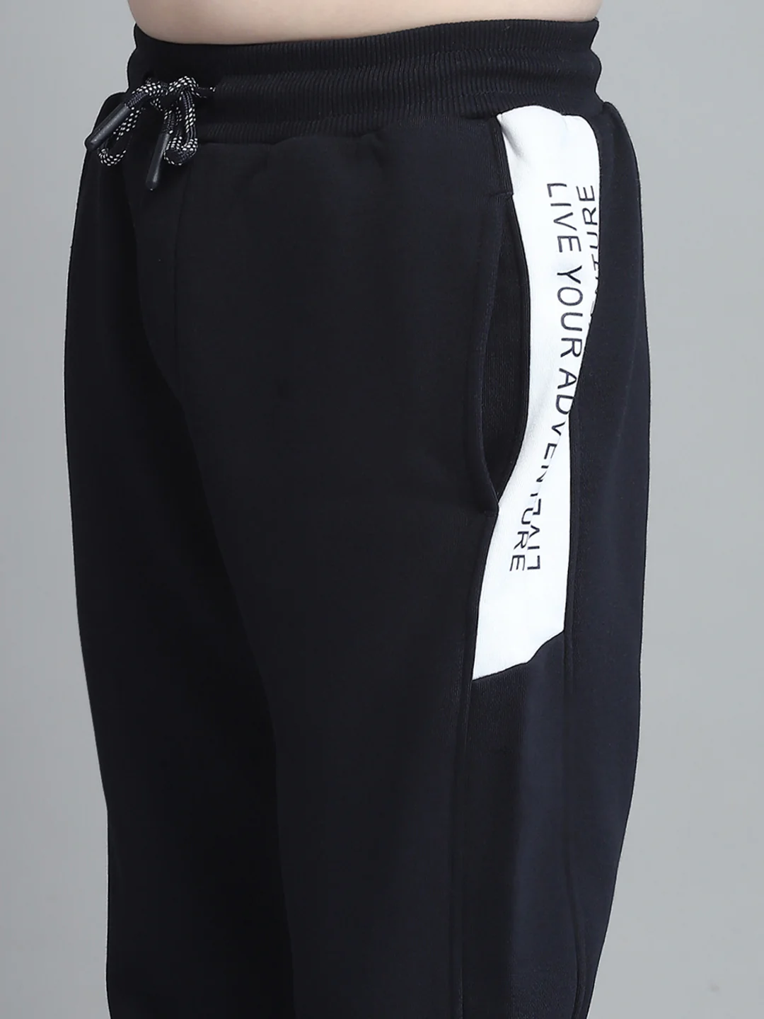 Boys Navy Blue Printed Hooded Full Sleeve Tracksuit - Image 9
