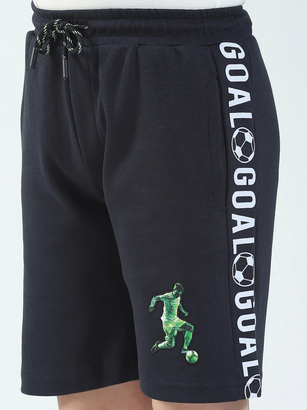 Boys Navy Blue Printed Regular Fit Bermuda - Image 6