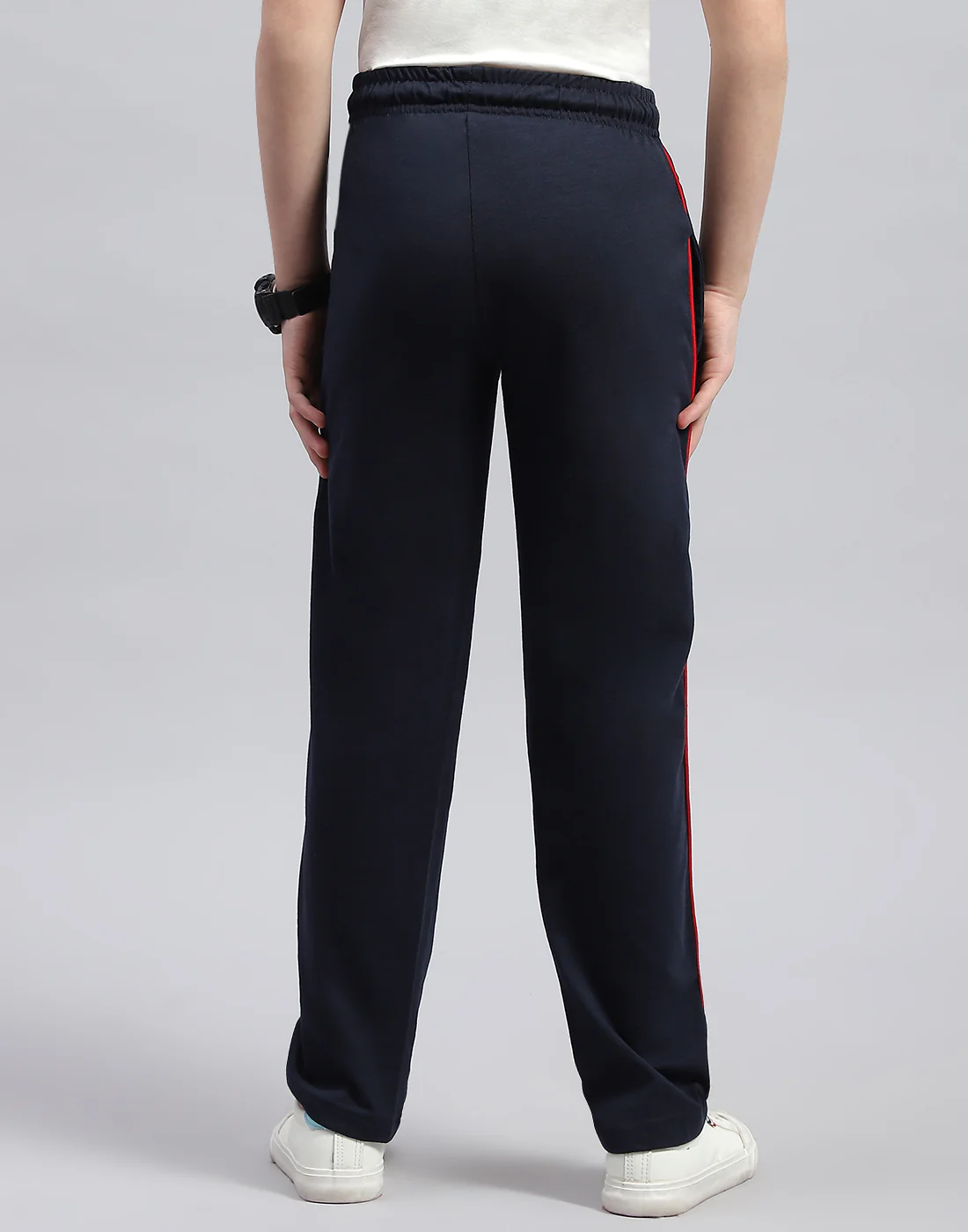 Boys Navy Blue Printed Regular Fit Lower - Image 5