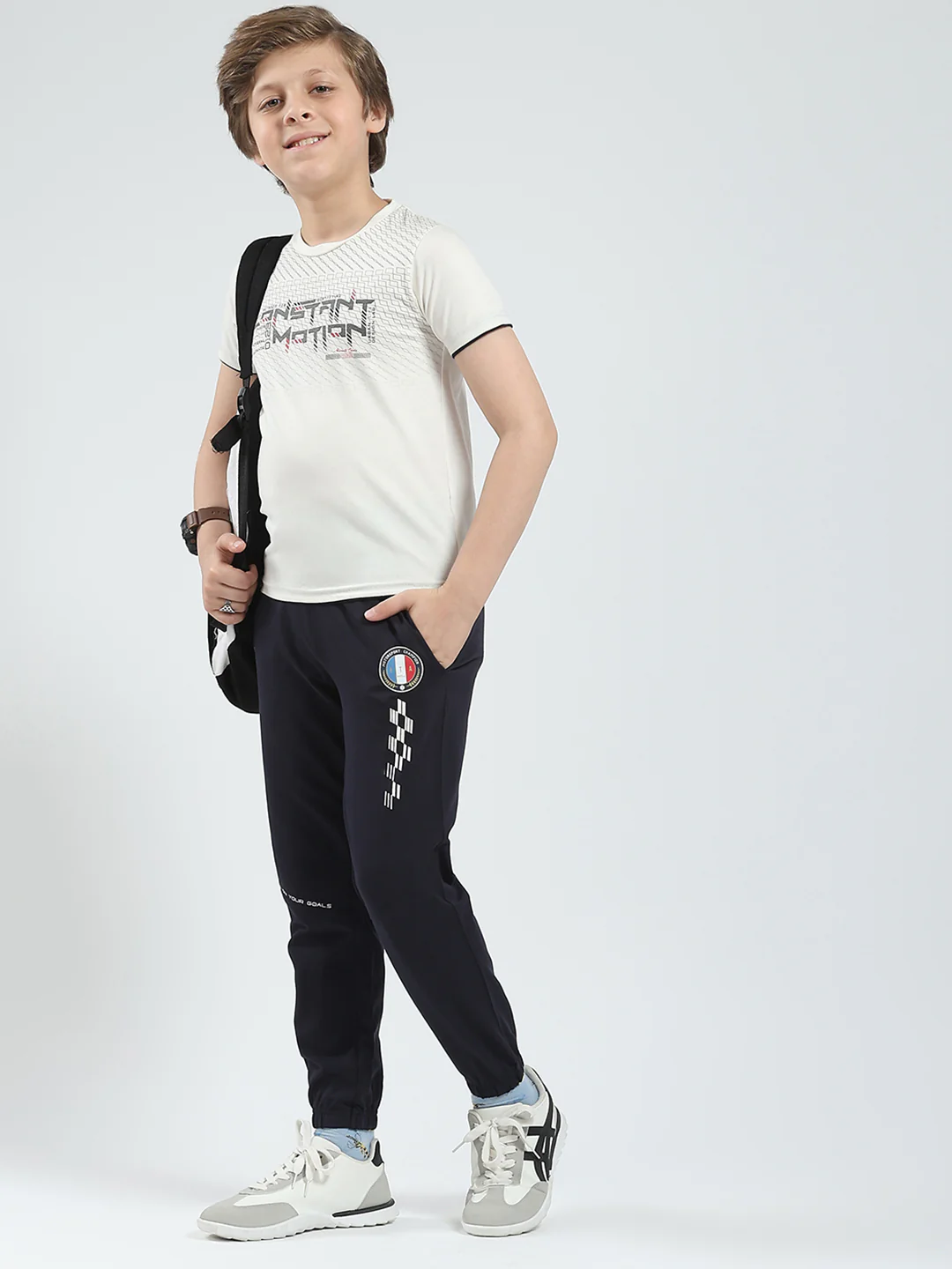 Boys Navy Blue Printed Regular Fit Lower - Image 2