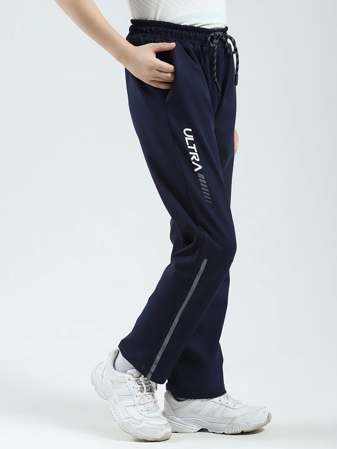 Boys Navy Blue Printed Regular Fit Lower - Image 4