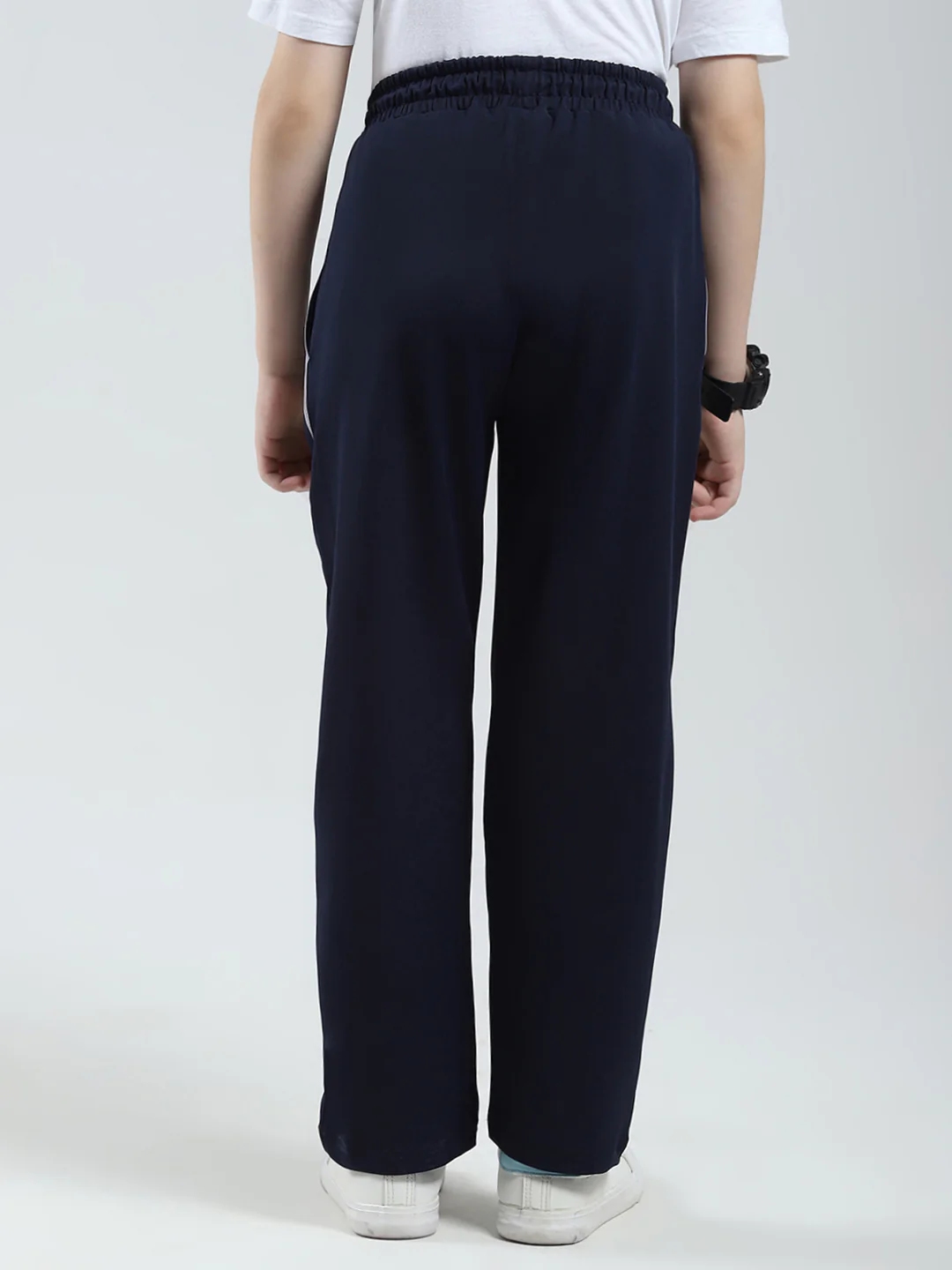 Boys Navy Blue Printed Regular Fit Lower - Image 5
