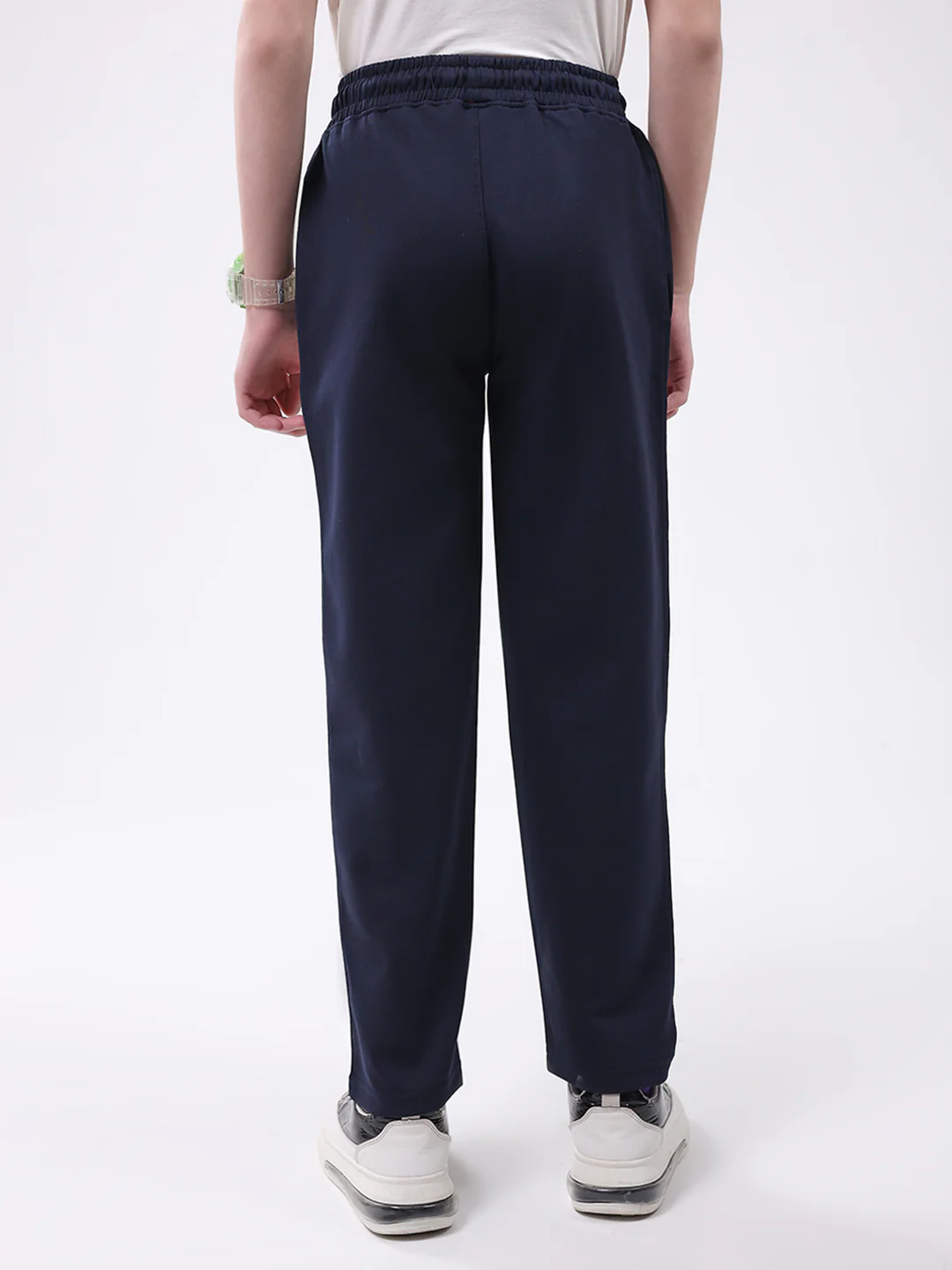 Boys Navy Blue Printed Regular Fit Lower - Image 5