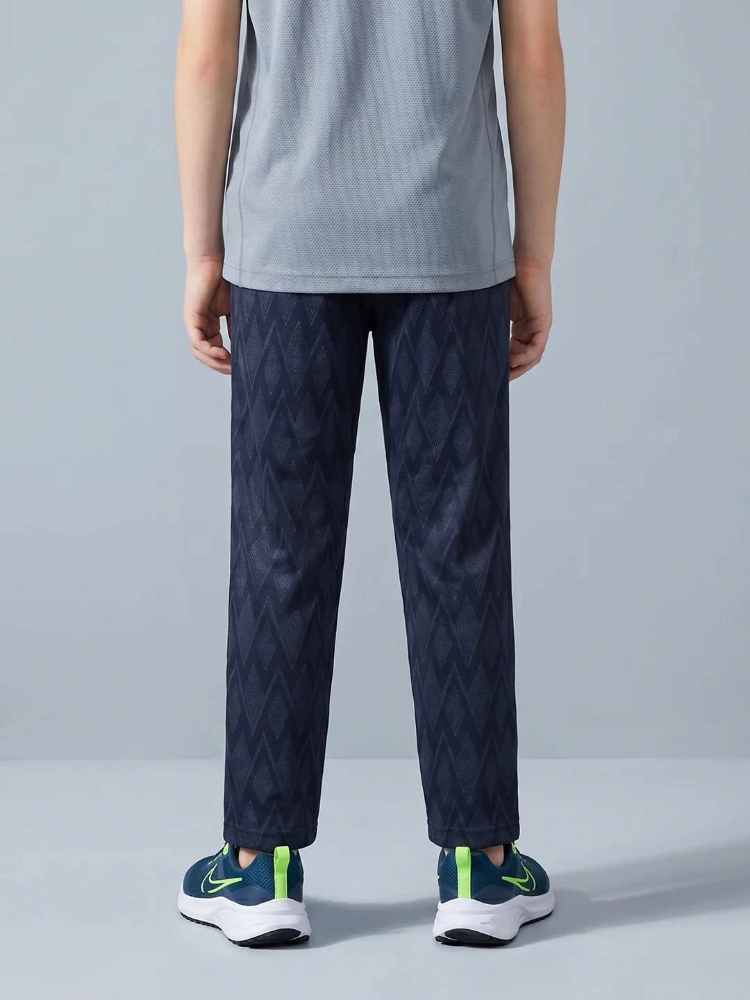 Boys Navy Blue Printed Regular Fit Lower - Image 4