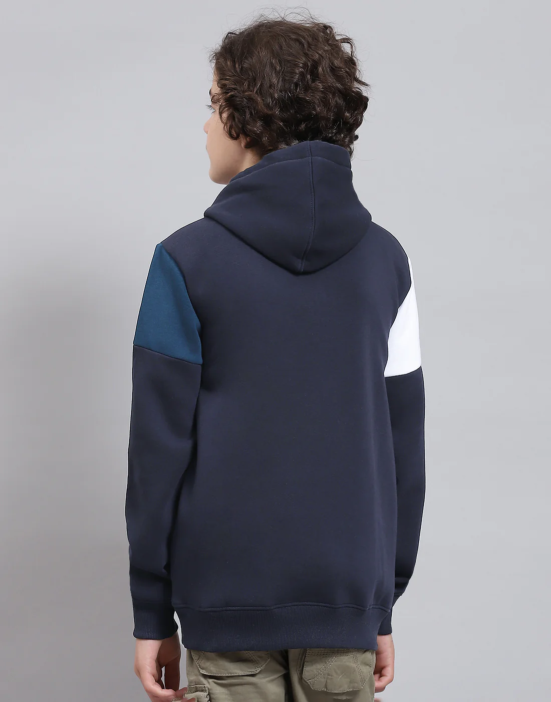 Boys Navy Blue Printed Round Neck Full Sleeve Sweatshirt - Image 5