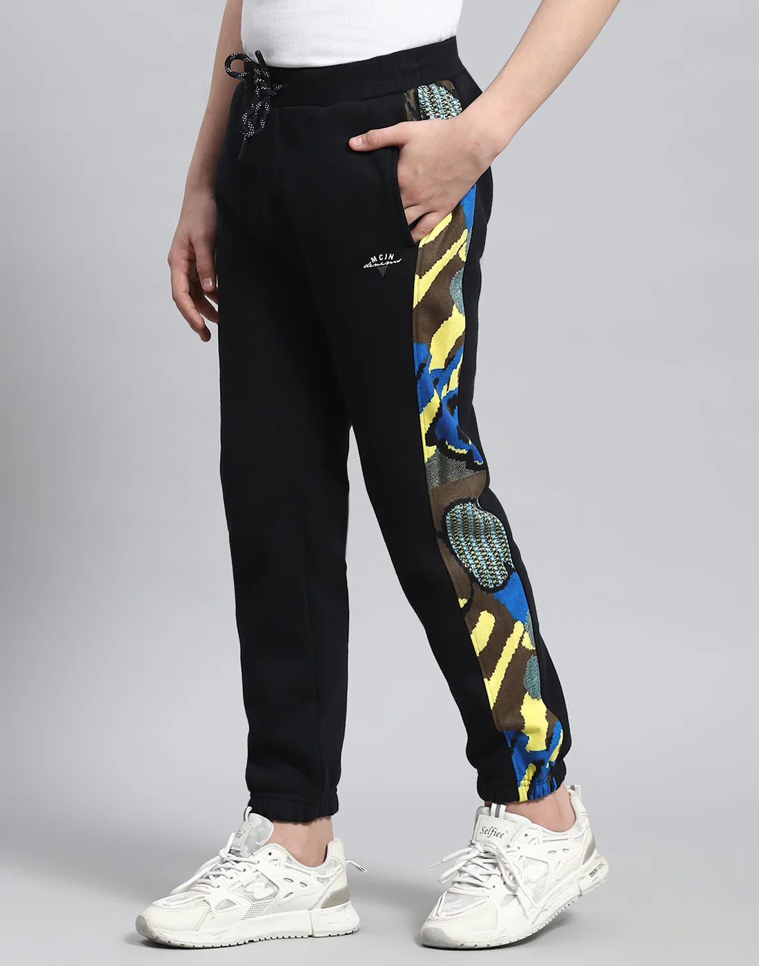 Boys Navy Blue Printed Round Neck Full Sleeve Tracksuit - Image 7