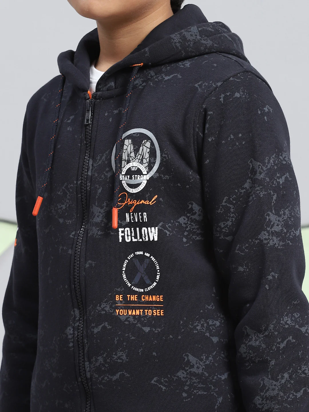 Boys Navy Blue Printed Sweatshirt - Image 6