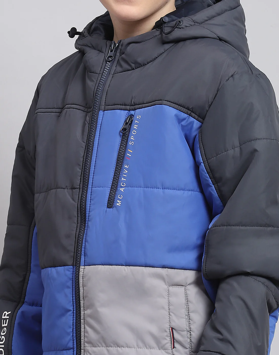 Boys Navy Blue Solid Hooded Full Sleeve Boys Jacket - Image 6