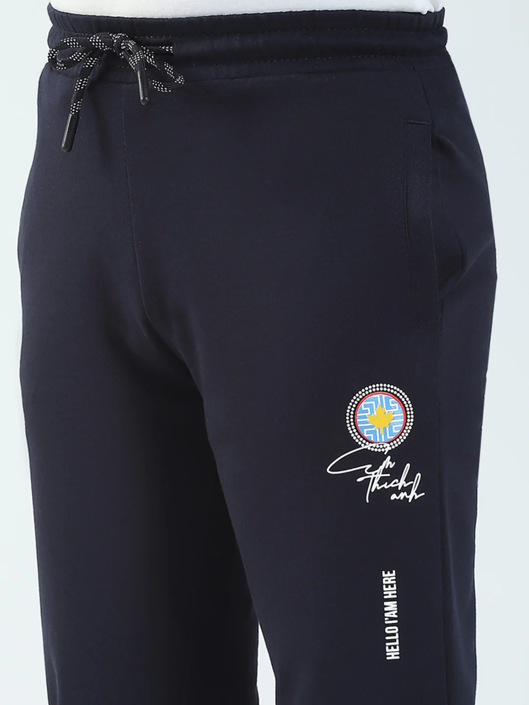 Boys Navy Blue Solid Regular Fit Lower - Image 6