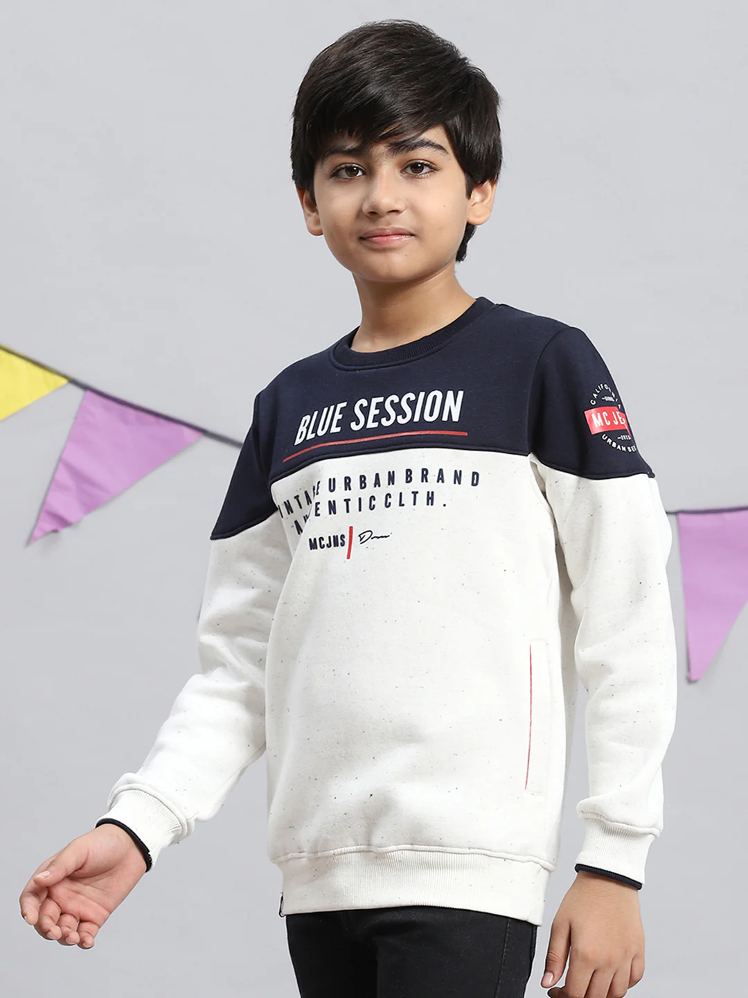 Boys Off White Printed Sweatshirt - Image 3