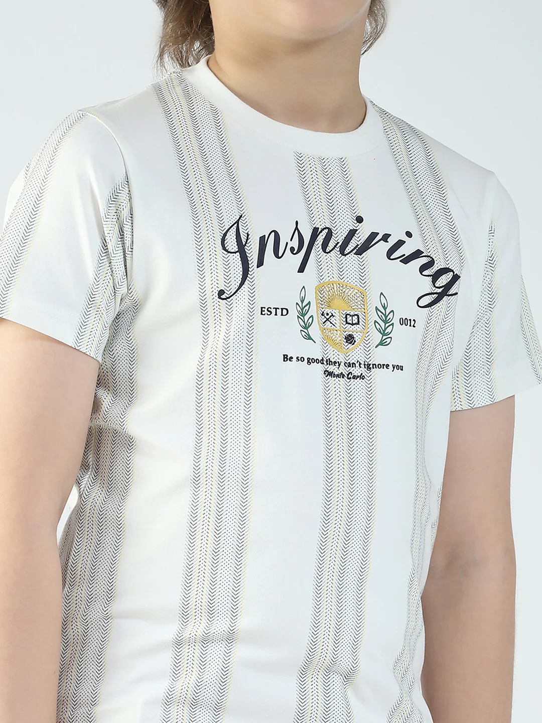Boys Off White Printed Round Neck Half Sleeve T-Shirt - Image 6